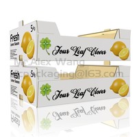 Boîtes de présentation de fruits frais en carton ondulé, empilables, recyclables, avec laminage mat et dorure, personnalisables en gros
