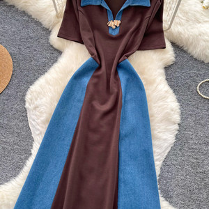 Abito Lungo da Donna Manto 2026 Stile Vintage Hong Kong, Vestito a Linea A che Valorizza la Silhouette, Abbigliamento Casual e Alla Moda per Donne - Product Image 5