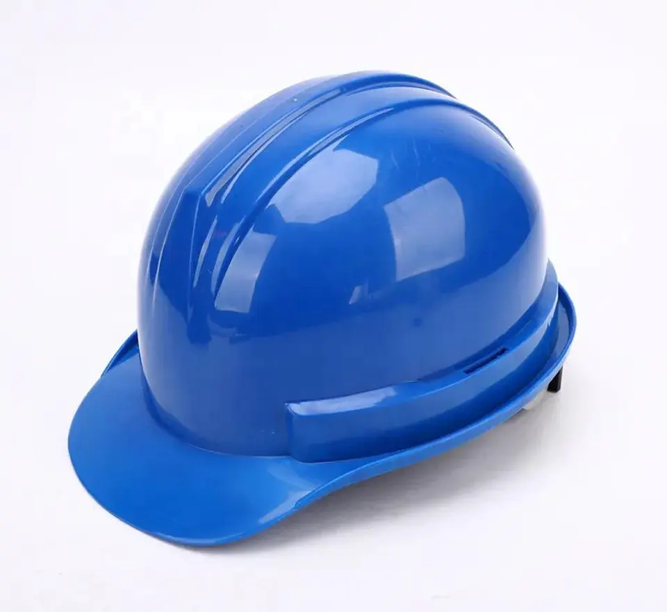 Mavi ABS kabuk dokuma astar cırcır ayarlanabilir kafa koruma madencilik işçiler için emniyet kaskı