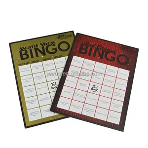 Fournisseur de jeux de bingo Fabrication de jeux américains personnalisés Cartes de bingo réutilisables de couleurs mélangées