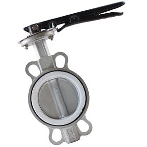 Directo de fábrica SS304 PTFE Forrado Manual Oblea Válvula de <span class=keywords><strong>mariposa</strong></span> Acero inoxidable para agua Gas Aceite Aire Garantía de 2 años Hecho en China - Product Image 2