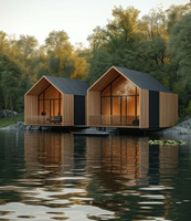 Prêt à l'installation rapide : petites maisons modernes préfabriquées en acier léger, maisonnette modulaire, villa
