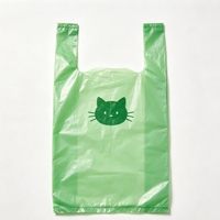 Sac fourre-tout jetable en plastique vert avec motif animalier pour magasin de détail