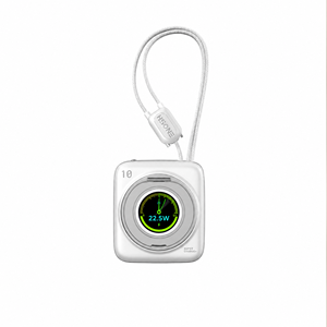 <span class=keywords><strong>Batterie</strong></span> externe intelligente en alliage d'aluminium avec affichage magnétique, charge sans fil, 10000 mAh, température et tension en temps réel, avec 2 câbles - Product Image 6