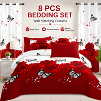 Ensemble de literie imprimé 8 pièces en gros, taille King, parure de draps de luxe, faible MOQ