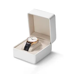 Montre intelligente en cuir rustique faite à la main avec logo personnalisé de luxe rigide en papier carton boîte d'emballage avec oreiller