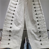 OUDINA Vêtements pour femmes tendance et uniques, ensemble deux pièces en jean rétro Napoléon, veste courte en jean ample assortie à un jean taille plus