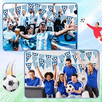 Bannière Joyeux Anniversaire Thème Football Bleu, Toile de Fond Sportive pour Anniversaire, Accessoires Photo pour Fête Thème, Décorations et Fournitures
