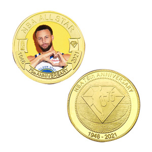 Colección de Monedas Conmemorativas de la <span class=keywords><strong>NBA</strong></span> <span class=keywords><strong>ALL</strong></span> <span class=keywords><strong>STAR</strong></span>, Steph Curry, Jugador de Baloncesto, Regalos de Baloncesto, Regalos para Fanáticos del Deporte - Product Image 1