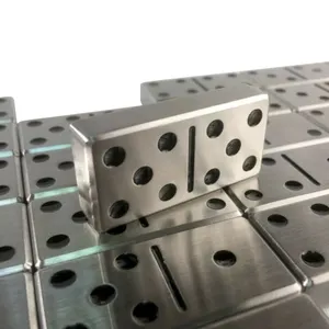 Kustom baja Titanium aluminium dobel 6 logam domino