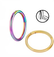 Anneaux de nez articulés classiques en acier inoxydable 316L, 16G, pour septum, cartilage d'oreille, hélix, unisexe, pour mariage