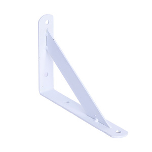 Support mural triangulaire en fer, support d'étagère en forme de L, support d'angle épaissi, en acier au carbone blanc, durable - Product Image 1