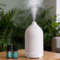 Humidificateur d'air en porcelaine pour bureau à domicile Diffuseur d'huiles essentielles en céramique Diffuseur d'arômes ultrasonique électrique Humidificateur d'air