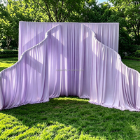 Décoration de scène de cérémonie de mariage 2026 : Support arqué métallique ondulé pour toile de fond en tissu