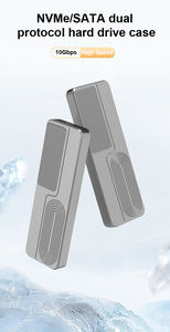 Aluminium M.<span class=keywords><strong>2</strong></span> NVME SATA SSD adaptor penutup USB 3.<span class=keywords><strong>2</strong></span> Gen <span class=keywords><strong>2</strong></span> 10 Gbps untuk NVME PCI-E SATA m-key Solid State Drive penutup eksternal - Product Image 2