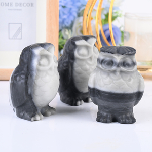Figuras de Animales de Cristal Encantadoras al por Mayor, Búho de Cristal de Piedra Tia Chi Natural Curativa para Souvenir - Product Image 3