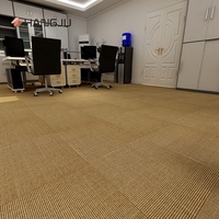 Dalles de moquette modulaires en sisal naturel 100% à boucles simples de haute qualité 50x50cm pour bureau, nouveau design Shanghai Hangju Série Lily-A