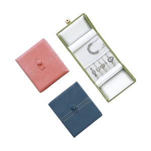 Rubber <b>Blank</b> Jewelry Box Flannelette Snap Double-open Light Luxury Fashion <b>Ring</b> Necklace Earrings Jewelry Box Wholesale - Product Image 1