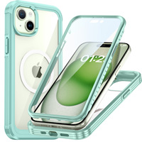 Funda de Silicona y Vidrio Templado Compatible con 15/9H, con Succión Magnética, Diseño Resistente a Caídas, Carga Inalámbrica, Simple