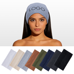 Bandeaux de sport larges et doux avec logo personnalisé, élastiques et extensibles, pour l'entraînement, la course et le yoga - Product Image 1