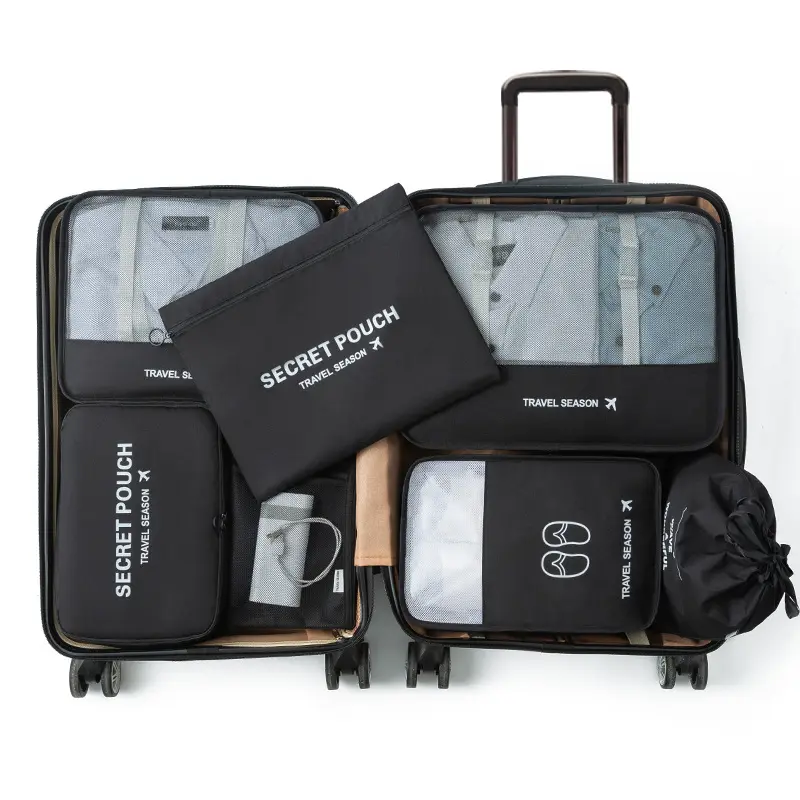 7 Set Travel Packing Cubes Suitcase Organizer Bags Luggage Organizer Set Packing Storage Cube Bags for Travel