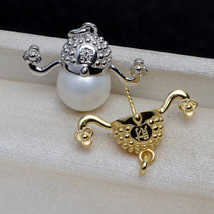จี้เงินแท้ S925 รูปเทพเจ้าแห่งความมั่งคั่งสำหรับผู้หญิง พร้อมไข่มุกบาร็อคขนาดใหญ่ 13-17 มม. สำหรับทำเครื่องประดับ DIY หมายเลขสินค้า 4119 - Product Image 2