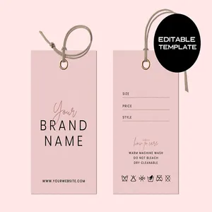 Etichetta appesa di lusso personalizzata con imbracature gratuite etichette speciali per appendere prodotti in carta altalena per abbigliamento