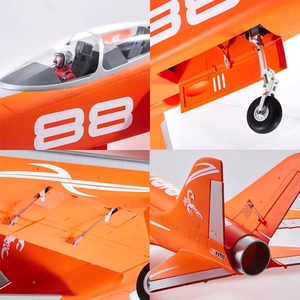 EPO FMS ซูเปอร์แมงป่อง V2อาร์ซีเครื่องบินขับไล่เจ็ท PNP 120A ESC 90มม. EDF แรงขับย้อนกลับและนักบินระดับกลางสีส้ม Camo paints - Product Image 5