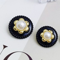 Kancing Logam Mutiara Bunga untuk Jaket Jas Bergaya, Sweater Rajut, Mantel, Aksesoris Bentuk Kancing Dekoratif, Kancing Shank, Kancing Berkaki