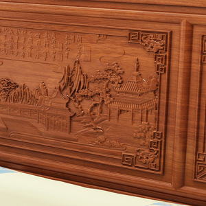 Dazhang Jiaju Chinese Style Solid Wood Double Bed 1.5m 1.8m Hand Carved Storage <b>Headboard</b> Master Bedroom Furniture - Product Image 4