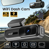 Mini caméra embarquée Wifi avec écran 1,47 pouces, enregistrement en boucle, double objectif avant et arrière, caméra embarquée 2K, caméra de voiture DVR