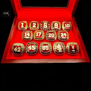 Bague de championnat de la Salle de prestige du baseball, 14 étoiles, avec boîte de présentation en bois, collection commémorative pour fans - Product Image 5