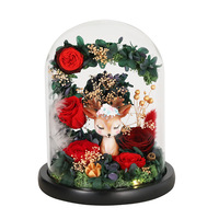 Rosa Eterna en Cúpula de Cristal, Regalo para Mejores Amigos, Cumpleaños, Eventos, Adorno Familiar, Unisex