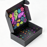 Boîte cadeau noire luxueuse pliable personnalisée, boîte en papier pour cadeau, boîte en papier épais recyclable, emballage personnalisé avec logo, boîte d'expédition de marque