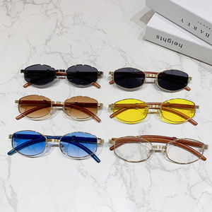 Lunettes de soleil ovales tendance rétro pour hommes et femmes, protection UV, pour les voyages en plein air et la conduite - Product Image 6