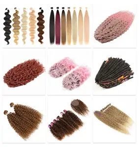От 12 до 36 дюймов прямые вязанные крючком волосы синтетические плетеные волосы Омбре Коричневые Мягкие вязаные волосы для наращивания