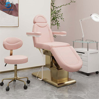Lit de massage électrique de luxe doré pour salon de beauté, mobilier de salon moderne sur mesure, table de massage, chaise de soin du visage, lit de spa pour esthétique