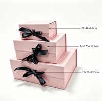 Kotak Hadiah Ramah Lingkungan Hitam Matte Mewah dengan Pita Magnetik dan Laminasi Mengkilap, Kemasan Datar Multi-Ukuran untuk Pakaian dan Lilin