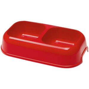 Ciotole Doppie da Viaggio per Animali Domestici 'PARTY' 2-in-1 Portatili con Motivo Solido per Cani e Gatti cm 26x15x5,6h-0,7 Lt - Product Image 1