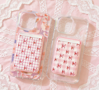 Dompet Ponsel Kulit PU & Kanvas Magnetik Kartun Kustom, Tempat Kartu Aman untuk iPhone, Dapat Digunakan dengan Paspor