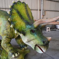 Sculpture grandeur nature de Triceratops Animatronic de contrôle de capteur infrarouge étanche pour le monde de dinosaure