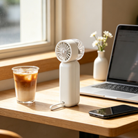 Mini ventilateur portable avec logo personnalisé, affichage numérique, batterie USB rechargeable, ventilateur à main