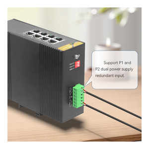 GIANTECH 8-Port Gigabit Industrial <b>Ethernet</b> <b>Switch</b> with Fiber Support for DIN-Rail Mounting - Product Image 1