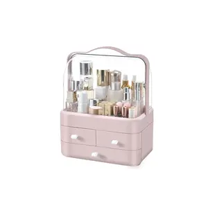 Bureau en plastique cosmétique organisateur boîte vanité salle de bain bureau beauté maquillage boîte cas soins de la peau stockage avec tiroir