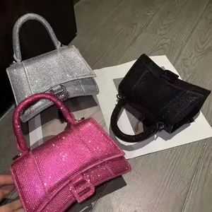 Classic Casual Designer Name Brand Versatile borse in pelle PU borsa con strass rosa per borsa a tracolla da donna