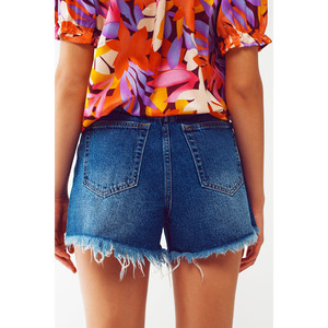 Jeans Cortos Desgastados en Lavado Medio - Product Image 1