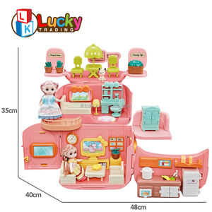 ชุดของเล่นบ้านตุ๊กตาปราสาทสี่ชั้นแกรนด์สีชมพูสำหรับเด็กพร้อมเฟอร์นิเจอร์และอุปกรณ์เสริมชุดของเล่นเจ้าหญิง <span class=keywords><strong>Castal</strong></span> - Product Image 5