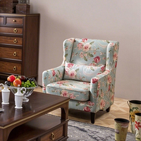Amerikanischer Lounge-Sessel mit Blumenmuster, Designer-Akzentsessel im Vintage-Stil für Schlafzimmer und Wohnzimmer
