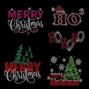 แผ่นรีดติดพลอยเทียมรูปตุ๊กตาหิมะและซานตาคลอสแผ่นติดเพชรด่วนสำหรับใส่เสื้อผ้าสำหรับเทศกาลคริสต์มาส - Product Image 4