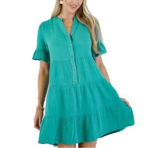 4857 2026 Vestido Casual de Verano con Volantes en las Mangas <span class=keywords><strong>para</strong></span> <span class=keywords><strong>Mujer</strong></span>, <span class=keywords><strong>Ropa</strong></span> al por Mayor, Fabricante de <span class=keywords><strong>Ropa</strong></span> Personalizada <span class=keywords><strong>para</strong></span> <span class=keywords><strong>Mujer</strong></span> - Product Image 1